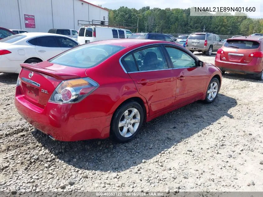 2009 Nissan Altima 2.5 S VIN: 1N4AL21E89N401660 Lot: 40353722