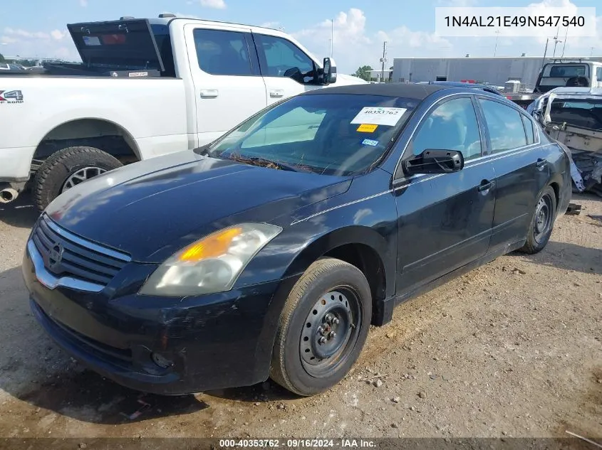 2009 Nissan Altima 2.5 S VIN: 1N4AL21E49N547540 Lot: 40353762