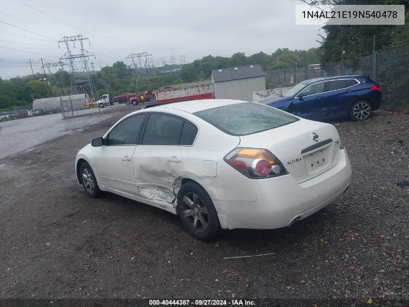 2009 Nissan Altima 2.5 S VIN: 1N4AL21E19N540478 Lot: 40444387