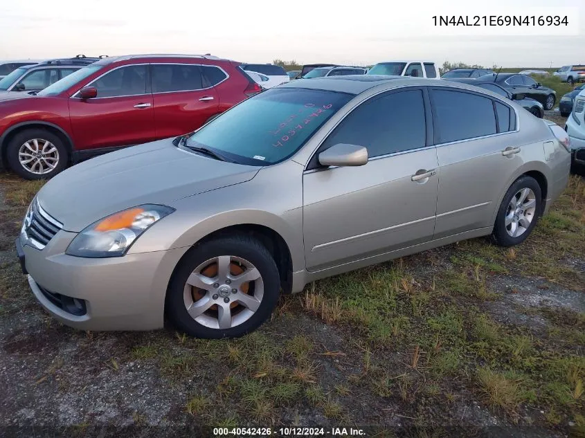 2009 Nissan Altima 2.5/2.5S VIN: 1N4AL21E69N416934 Lot: 40542426