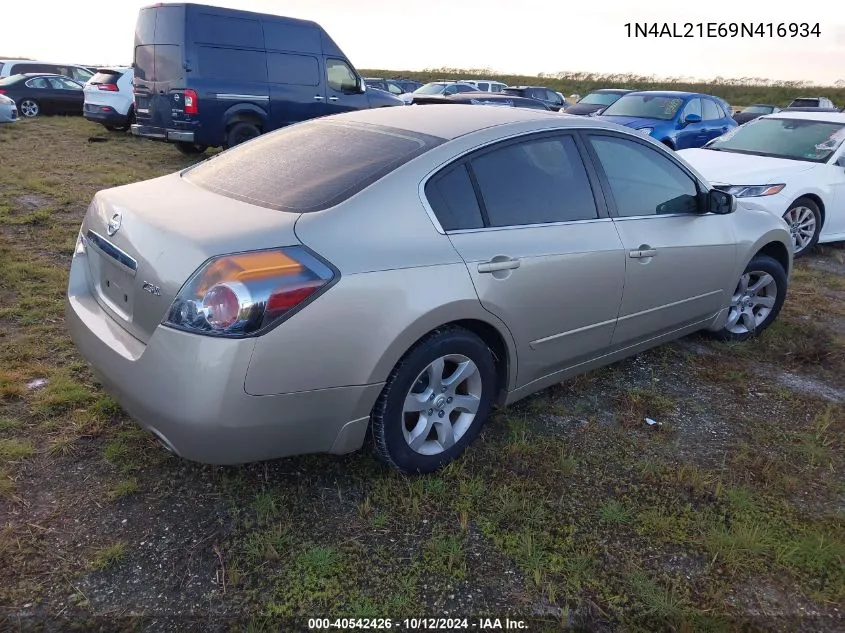 2009 Nissan Altima 2.5/2.5S VIN: 1N4AL21E69N416934 Lot: 40542426