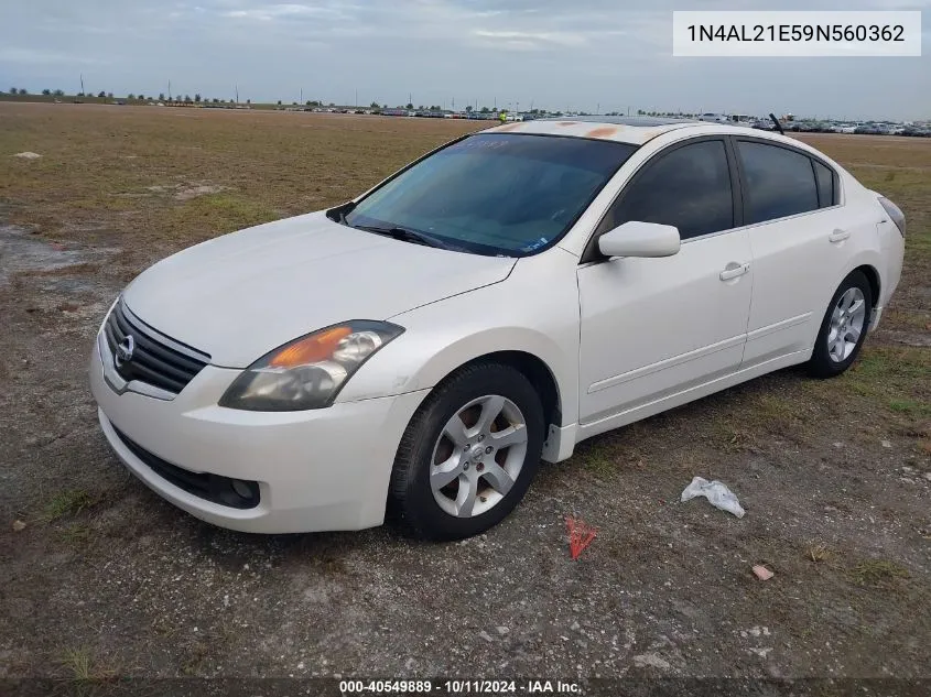 2009 Nissan Altima 2.5 S VIN: 1N4AL21E59N560362 Lot: 40549889