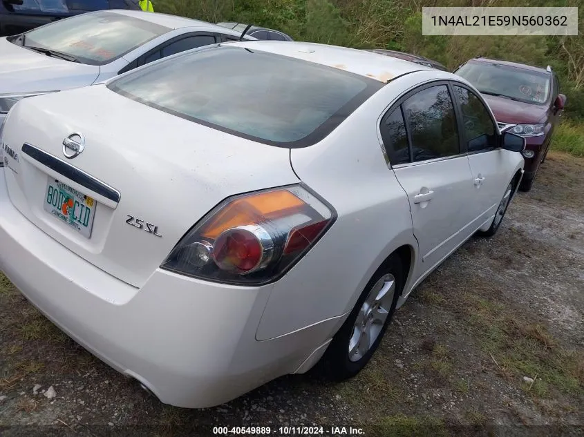 2009 Nissan Altima 2.5 S VIN: 1N4AL21E59N560362 Lot: 40549889