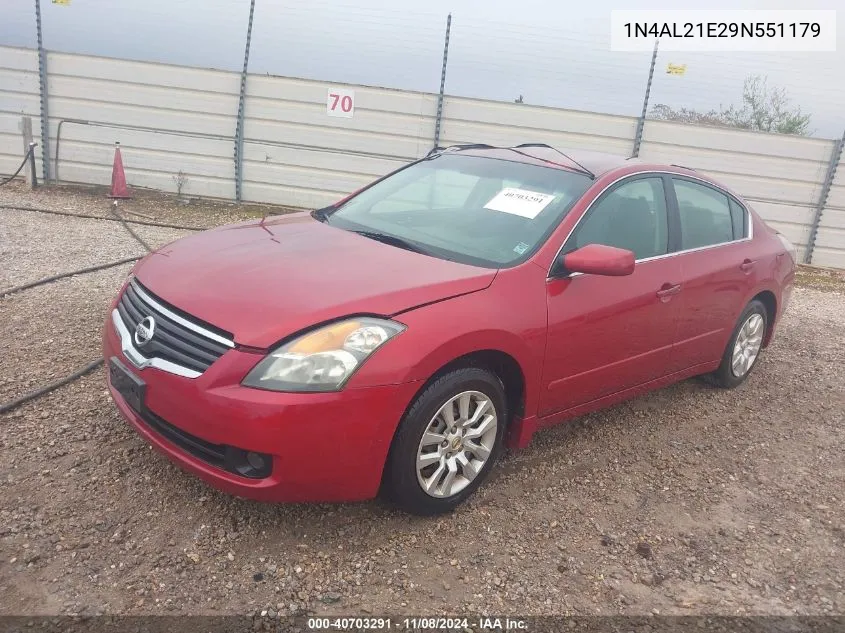 2009 Nissan Altima 2.5 S VIN: 1N4AL21E29N551179 Lot: 40703291