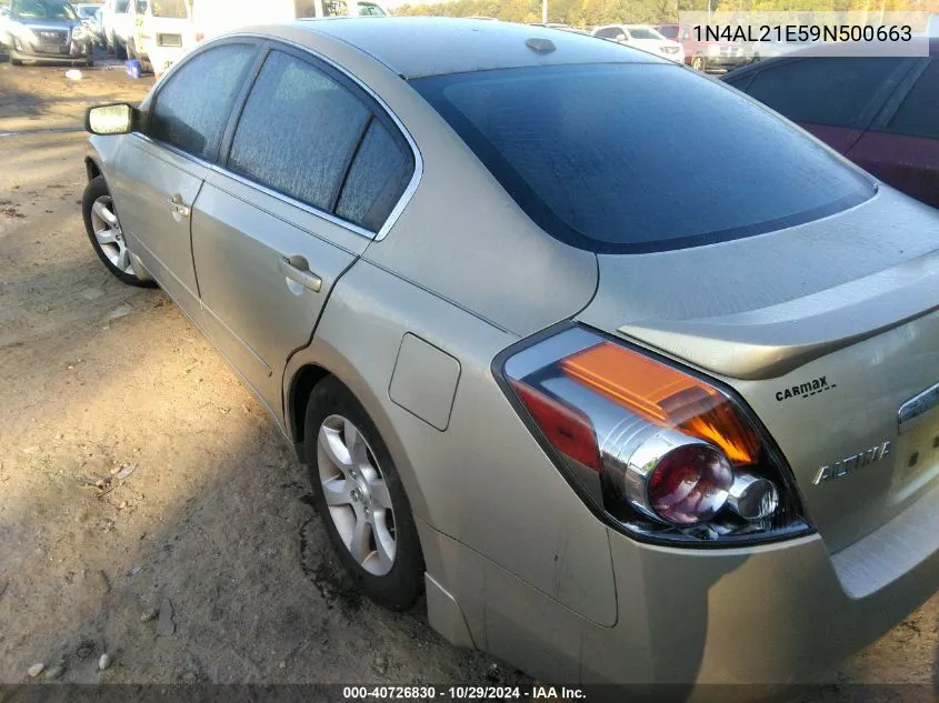 2009 Nissan Altima 2.5 S VIN: 1N4AL21E59N500663 Lot: 40726830