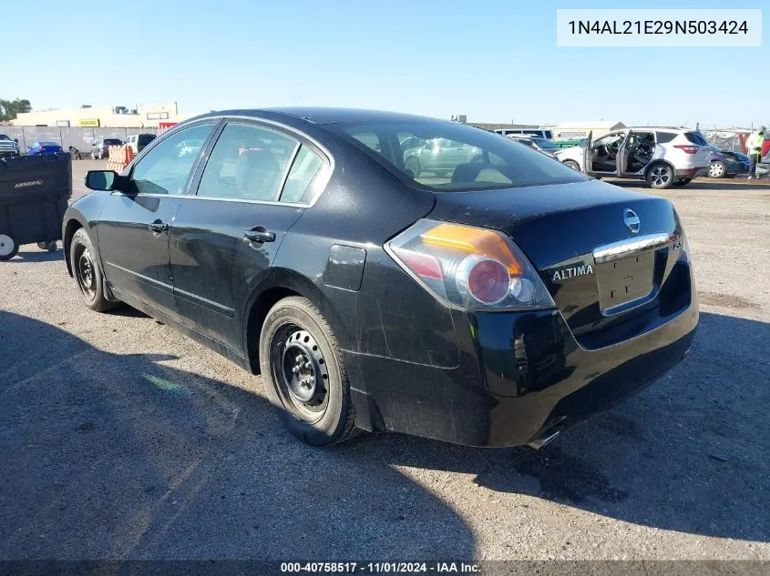 2009 Nissan Altima 2.5 S VIN: 1N4AL21E29N503424 Lot: 40758517