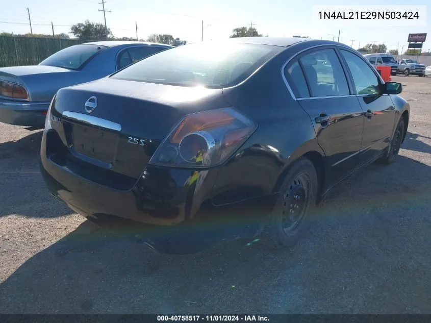 2009 Nissan Altima 2.5 S VIN: 1N4AL21E29N503424 Lot: 40758517