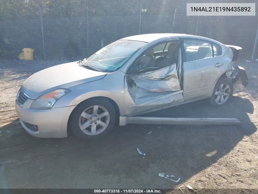 2009 Nissan Altima 2.5 S VIN: 1N4AL21E19N435892 Lot: 40773318