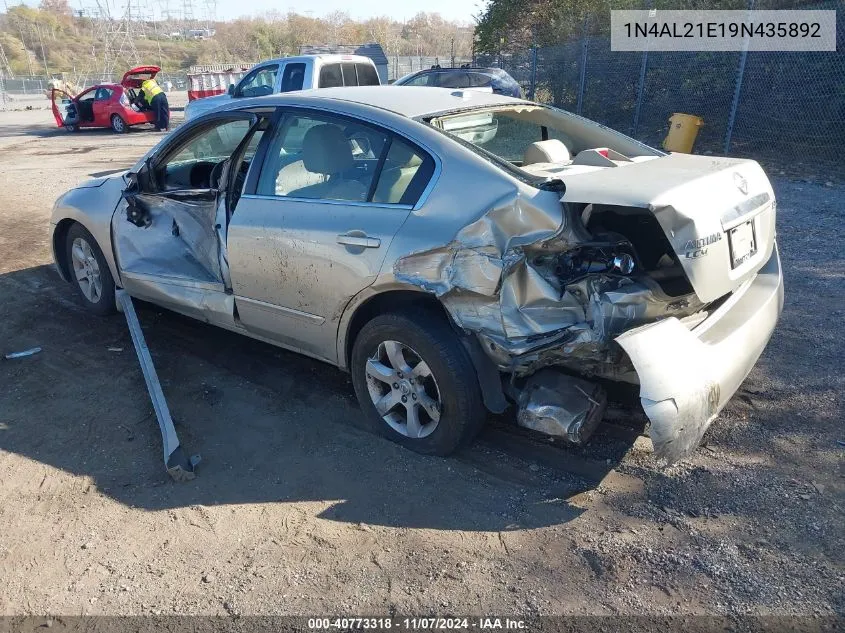 2009 Nissan Altima 2.5 S VIN: 1N4AL21E19N435892 Lot: 40773318