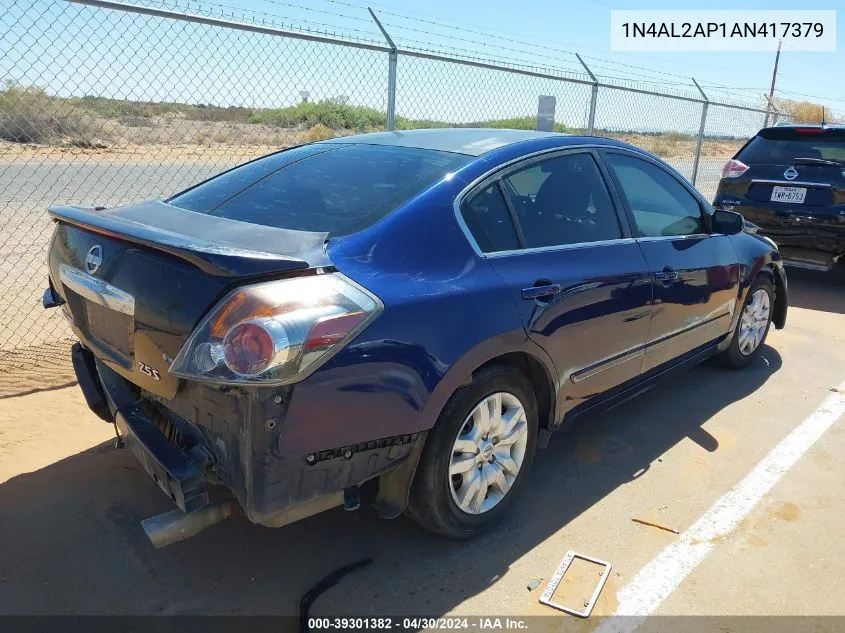 2010 Nissan Altima 2.5 S VIN: 1N4AL2AP1AN417379 Lot: 39301382