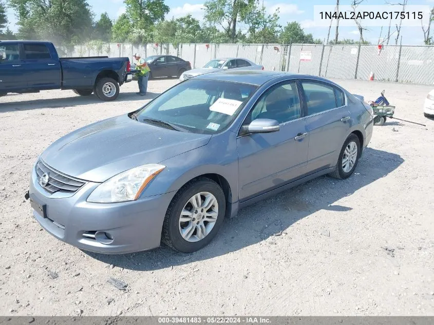 2010 Nissan Altima 2.5 S VIN: 1N4AL2AP0AC175115 Lot: 39481483