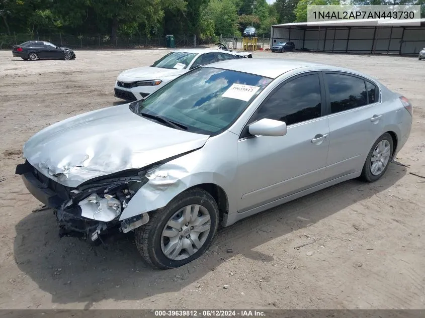 2010 Nissan Altima 2.5 S VIN: 1N4AL2AP7AN443730 Lot: 39639812