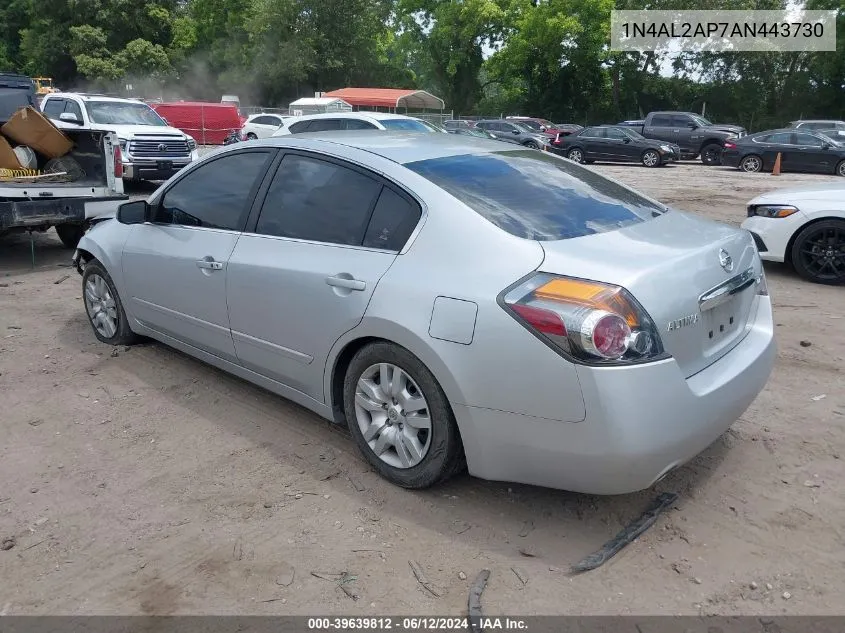 2010 Nissan Altima 2.5 S VIN: 1N4AL2AP7AN443730 Lot: 39639812