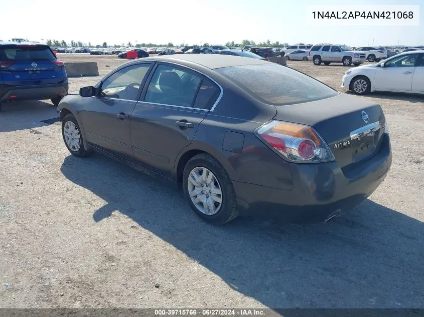 2010 Nissan Altima 2.5 S VIN: 1N4AL2AP4AN421068 Lot: 39715766