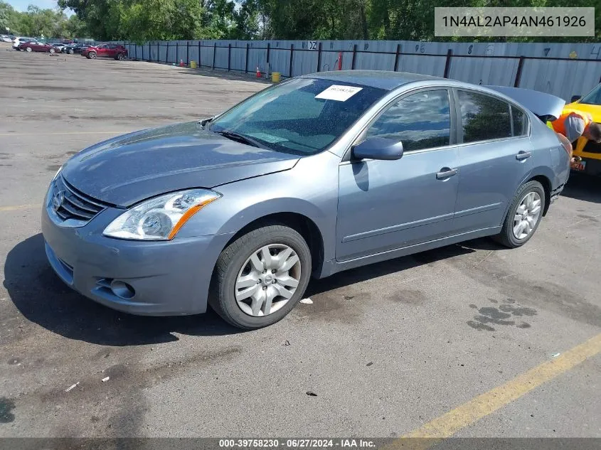 2010 Nissan Altima 2.5 S VIN: 1N4AL2AP4AN461926 Lot: 39758230