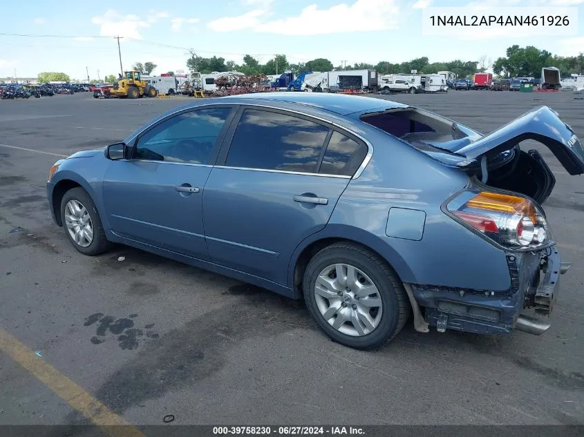 2010 Nissan Altima 2.5 S VIN: 1N4AL2AP4AN461926 Lot: 39758230