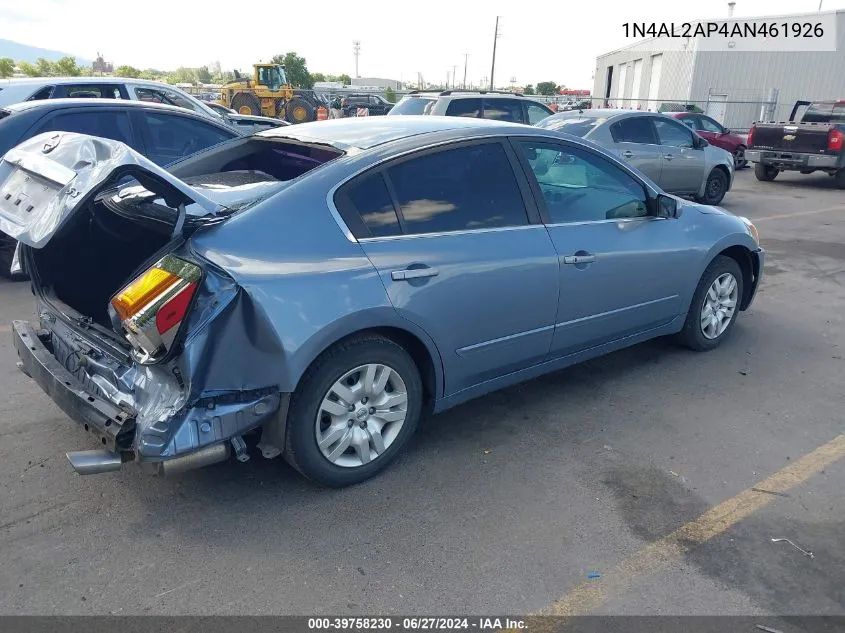 2010 Nissan Altima 2.5 S VIN: 1N4AL2AP4AN461926 Lot: 39758230