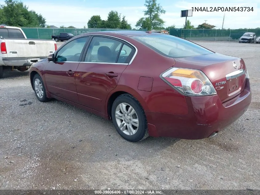 2010 Nissan Altima 2.5 S VIN: 1N4AL2AP0AN543734 Lot: 39806406