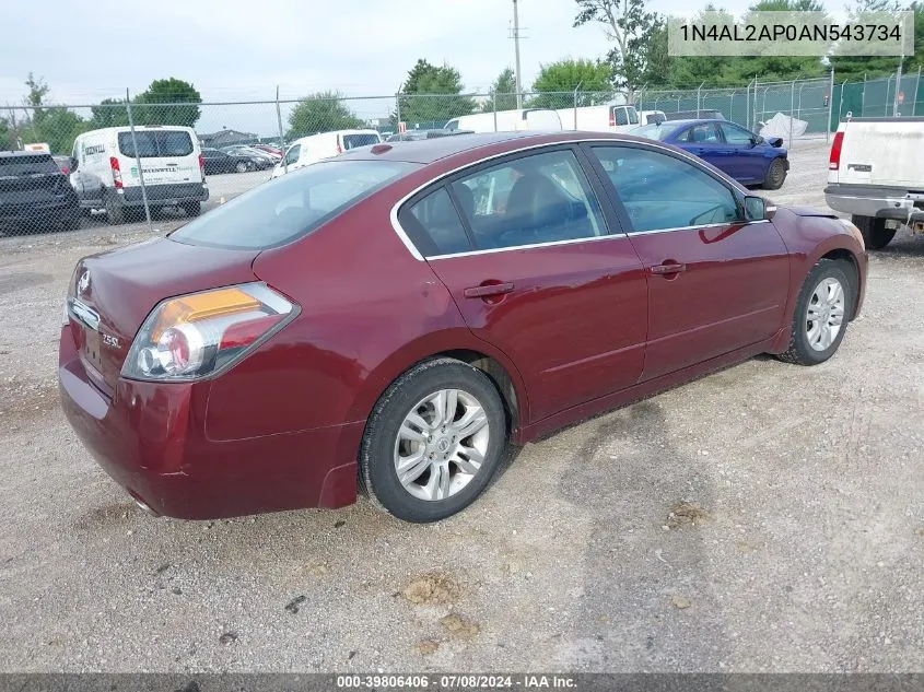 2010 Nissan Altima 2.5 S VIN: 1N4AL2AP0AN543734 Lot: 39806406