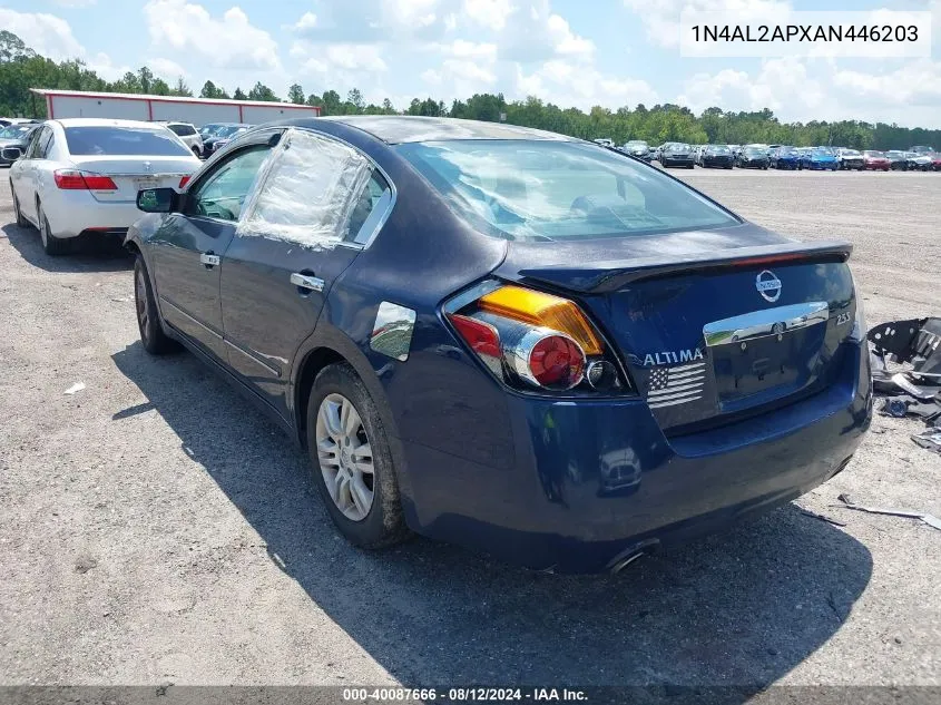 2010 Nissan Altima 2.5 S VIN: 1N4AL2APXAN446203 Lot: 40087666