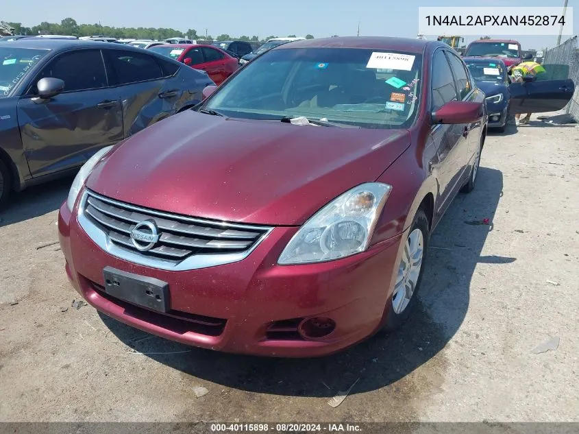 2010 Nissan Altima S VIN: 1N4AL2APXAN452874 Lot: 40115898