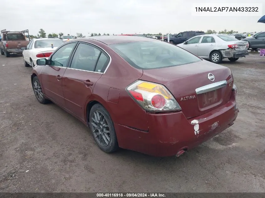 2010 Nissan Altima 2.5 S VIN: 1N4AL2AP7AN433232 Lot: 40116918