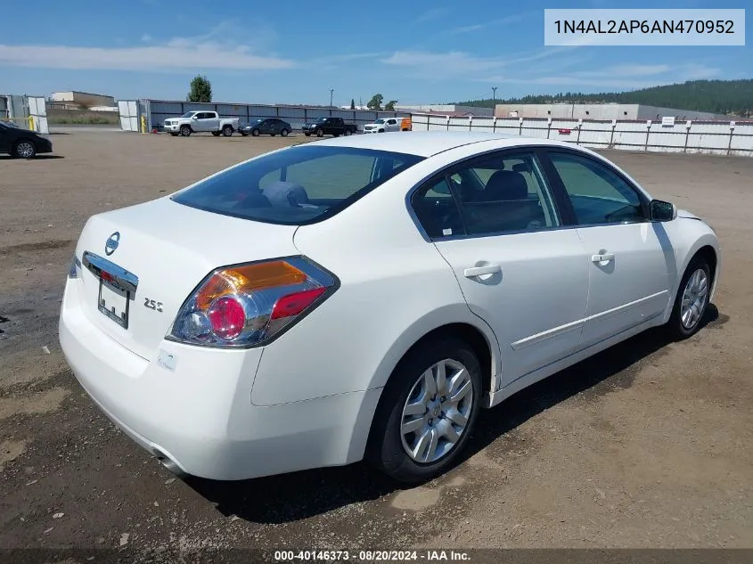 2010 Nissan Altima 2.5 S VIN: 1N4AL2AP6AN470952 Lot: 40146373