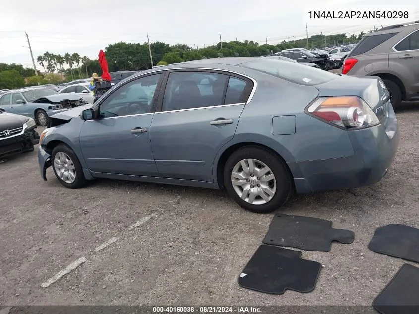 2010 Nissan Altima 2.5 S VIN: 1N4AL2AP2AN540298 Lot: 40160038