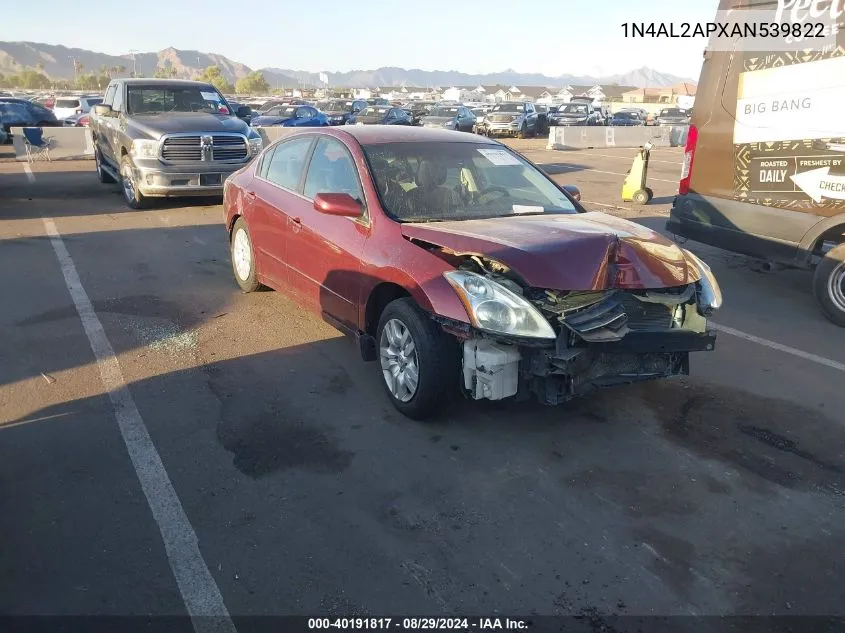 2010 Nissan Altima 2.5 S VIN: 1N4AL2APXAN539822 Lot: 40191817