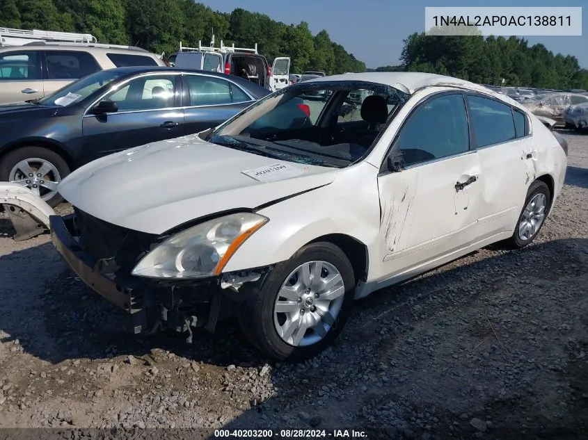 2010 Nissan Altima 2.5 S VIN: 1N4AL2AP0AC138811 Lot: 40203200