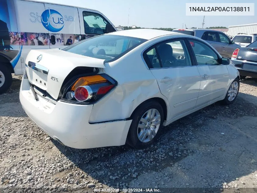 2010 Nissan Altima 2.5 S VIN: 1N4AL2AP0AC138811 Lot: 40203200