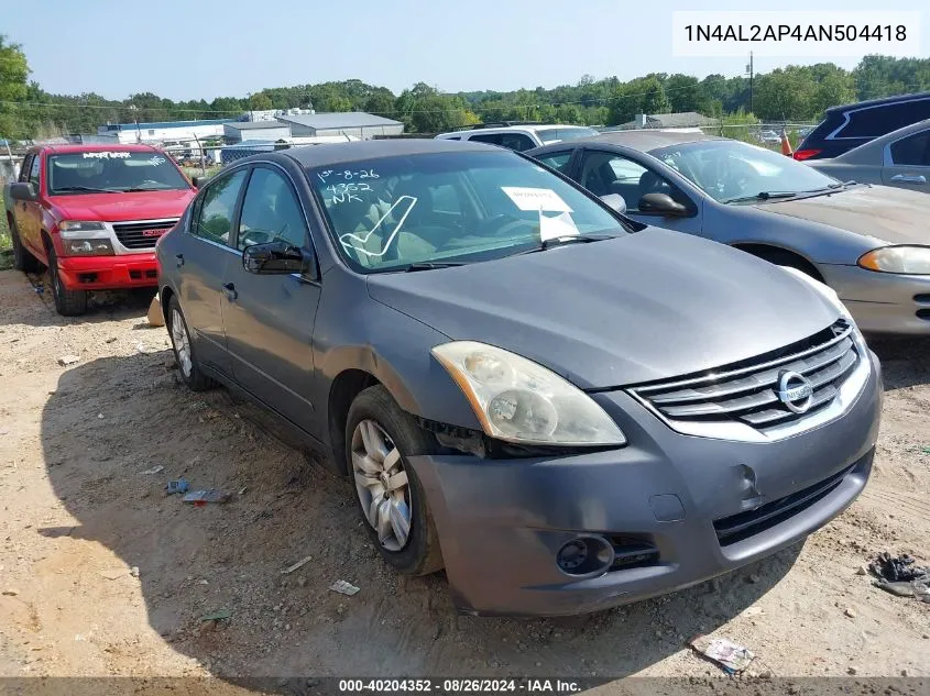 2010 Nissan Altima 2.5 VIN: 1N4AL2AP4AN504418 Lot: 40204352