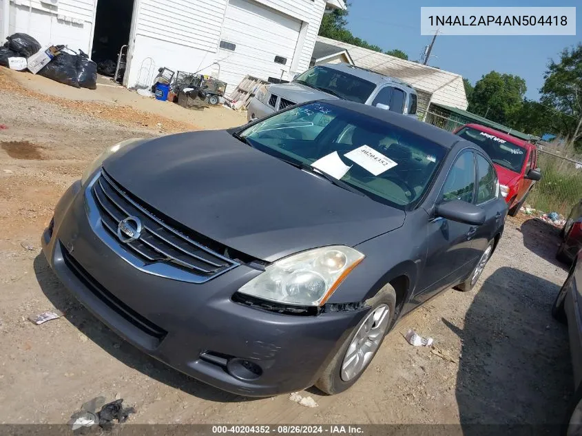 2010 Nissan Altima 2.5 VIN: 1N4AL2AP4AN504418 Lot: 40204352