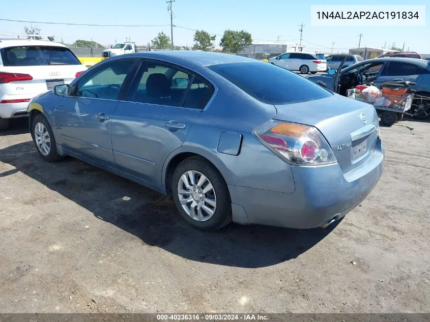 2010 Nissan Altima 2.5 S VIN: 1N4AL2AP2AC191834 Lot: 40236316