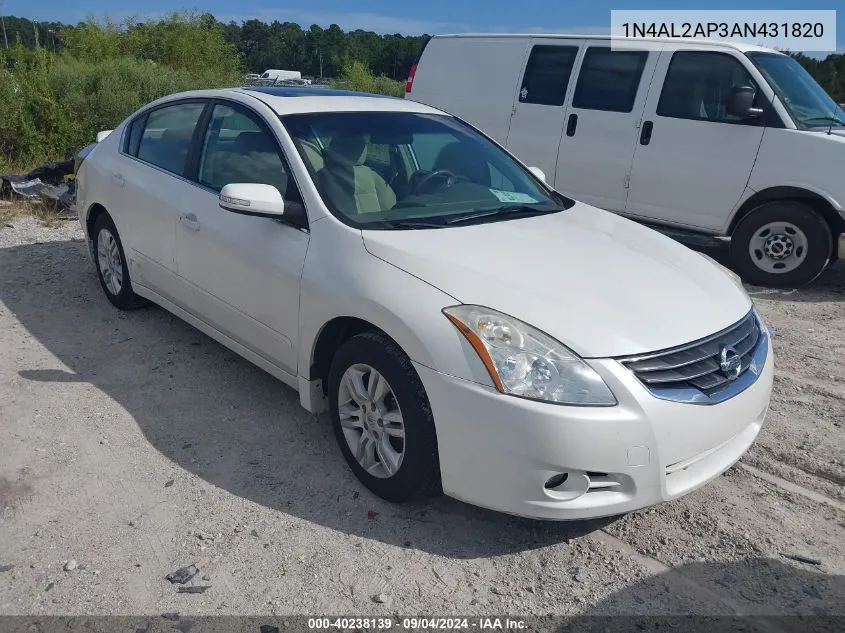 2010 Nissan Altima 2.5 S VIN: 1N4AL2AP3AN431820 Lot: 40238139