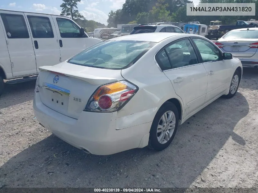 2010 Nissan Altima 2.5 S VIN: 1N4AL2AP3AN431820 Lot: 40238139