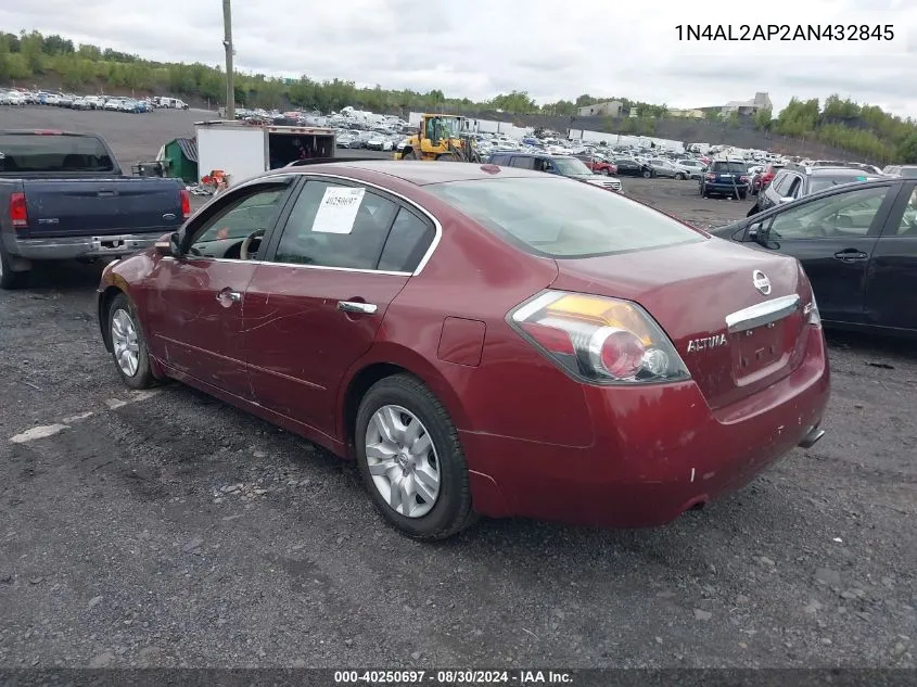 2010 Nissan Altima 2.5 S VIN: 1N4AL2AP2AN432845 Lot: 40250697