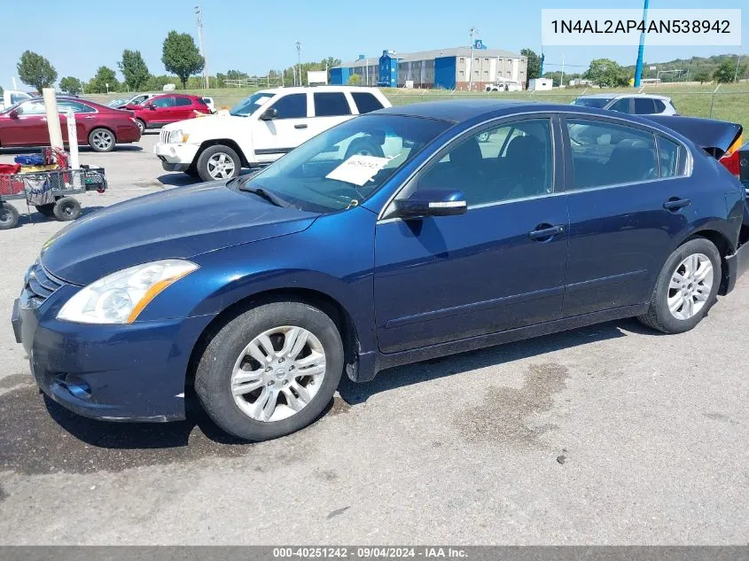 2010 Nissan Altima S VIN: 1N4AL2AP4AN538942 Lot: 40251242