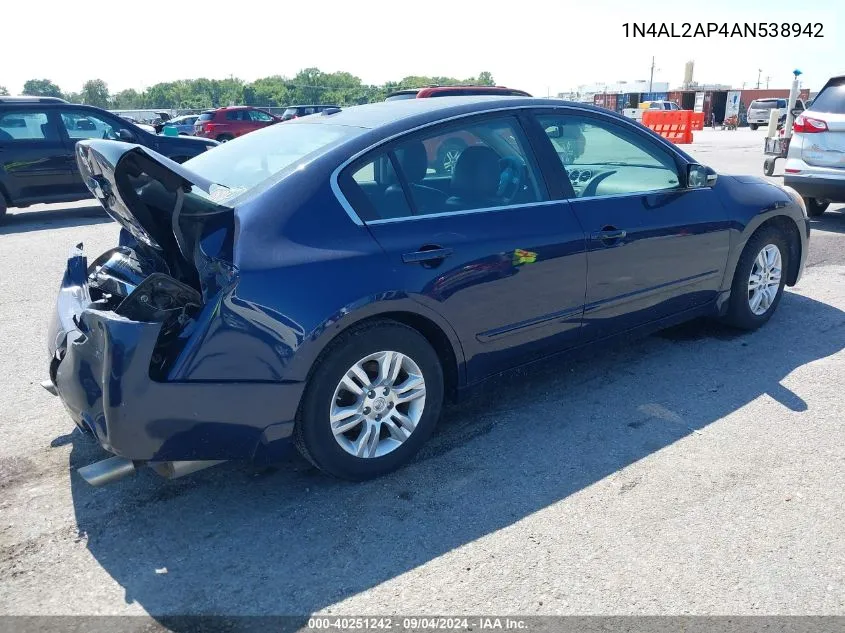 2010 Nissan Altima S VIN: 1N4AL2AP4AN538942 Lot: 40251242