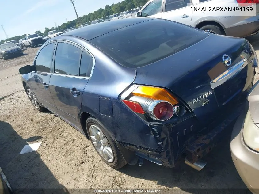 2010 Nissan Altima 2.5 S VIN: 1N4AL2APXAN494199 Lot: 40261313