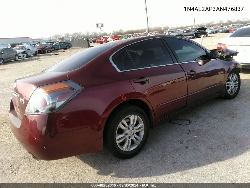 2010 Nissan Altima 2.5 S VIN: 1N4AL2AP3AN476837 Lot: 40282015