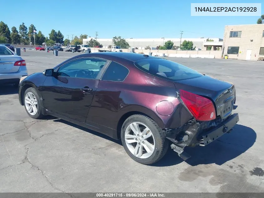 2010 Nissan Altima 2.5 S VIN: 1N4AL2EP2AC192928 Lot: 40291715