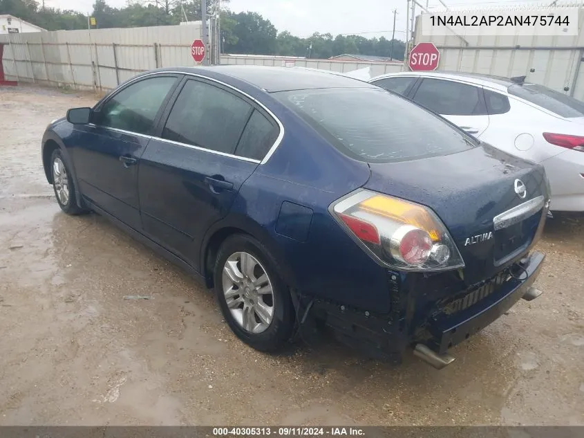 2010 Nissan Altima S VIN: 1N4AL2AP2AN475744 Lot: 40305313