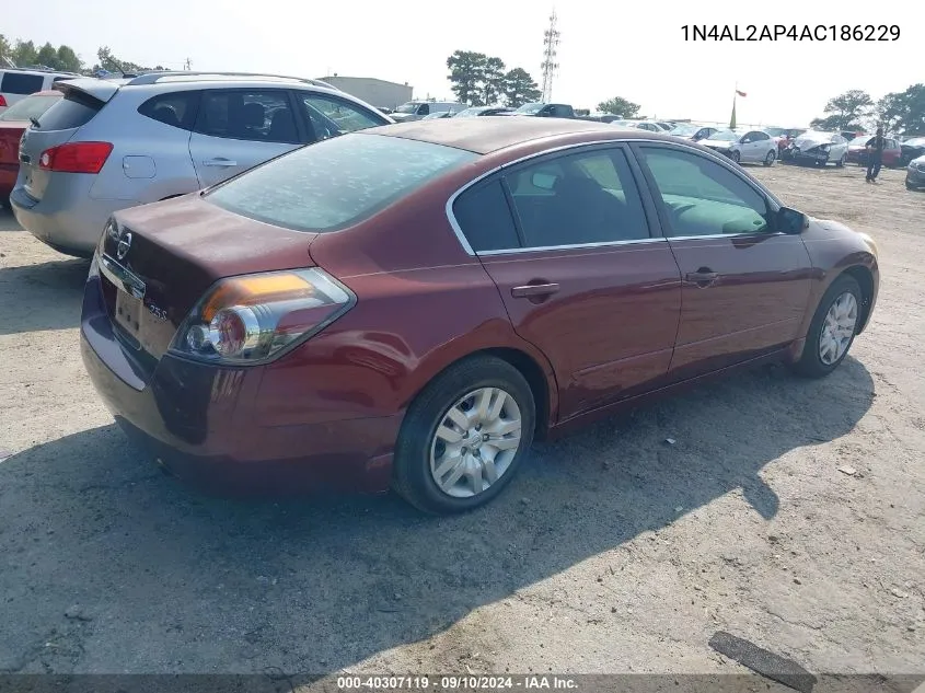 2010 Nissan Altima 2.5 S VIN: 1N4AL2AP4AC186229 Lot: 40307119