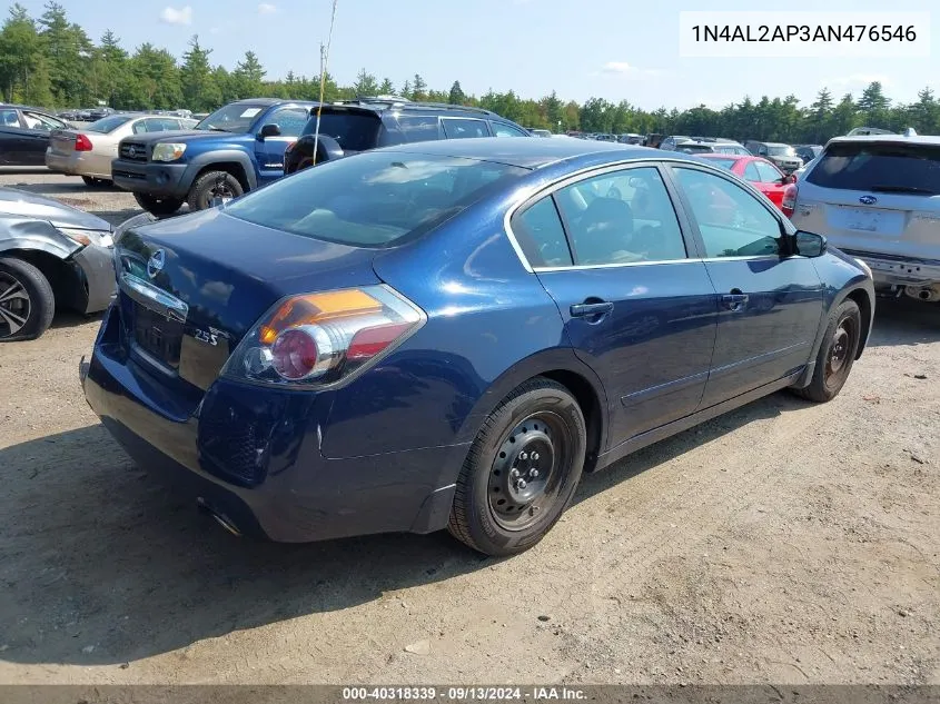 2010 Nissan Altima S VIN: 1N4AL2AP3AN476546 Lot: 40318339