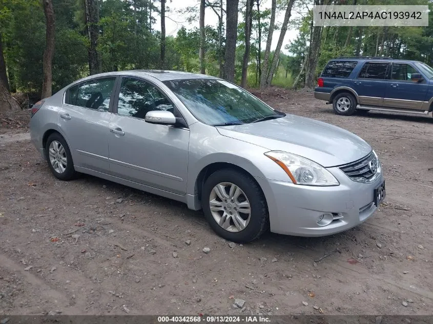 2010 Nissan Altima 2.5 S VIN: 1N4AL2AP4AC193942 Lot: 40342568