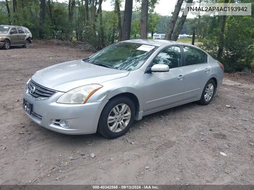 2010 Nissan Altima 2.5 S VIN: 1N4AL2AP4AC193942 Lot: 40342568