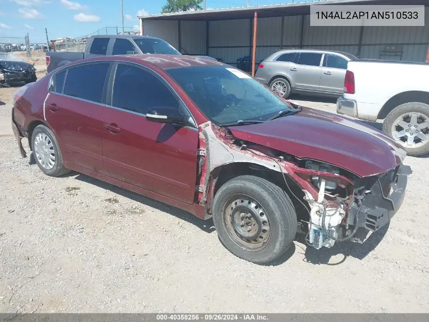 2010 Nissan Altima 2.5 S VIN: 1N4AL2AP1AN510533 Lot: 40358256