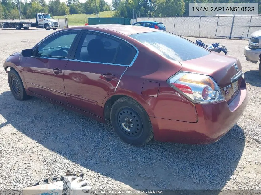 2010 Nissan Altima 2.5 S VIN: 1N4AL2AP1AN510533 Lot: 40358256