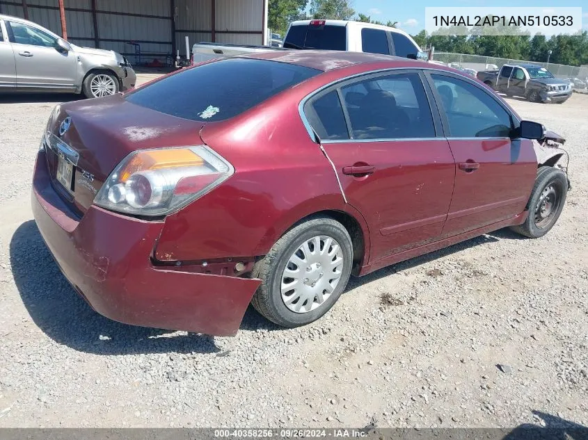 2010 Nissan Altima 2.5 S VIN: 1N4AL2AP1AN510533 Lot: 40358256